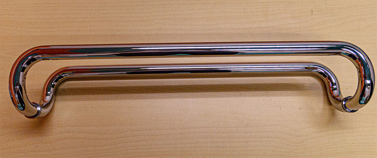 ステンレス　ドアハンドル両面　大型取手　L型　25φ　600mm　HS-103　鏡面【即日発送】【送料無料】｜ホームウェアショップ店 7,937円