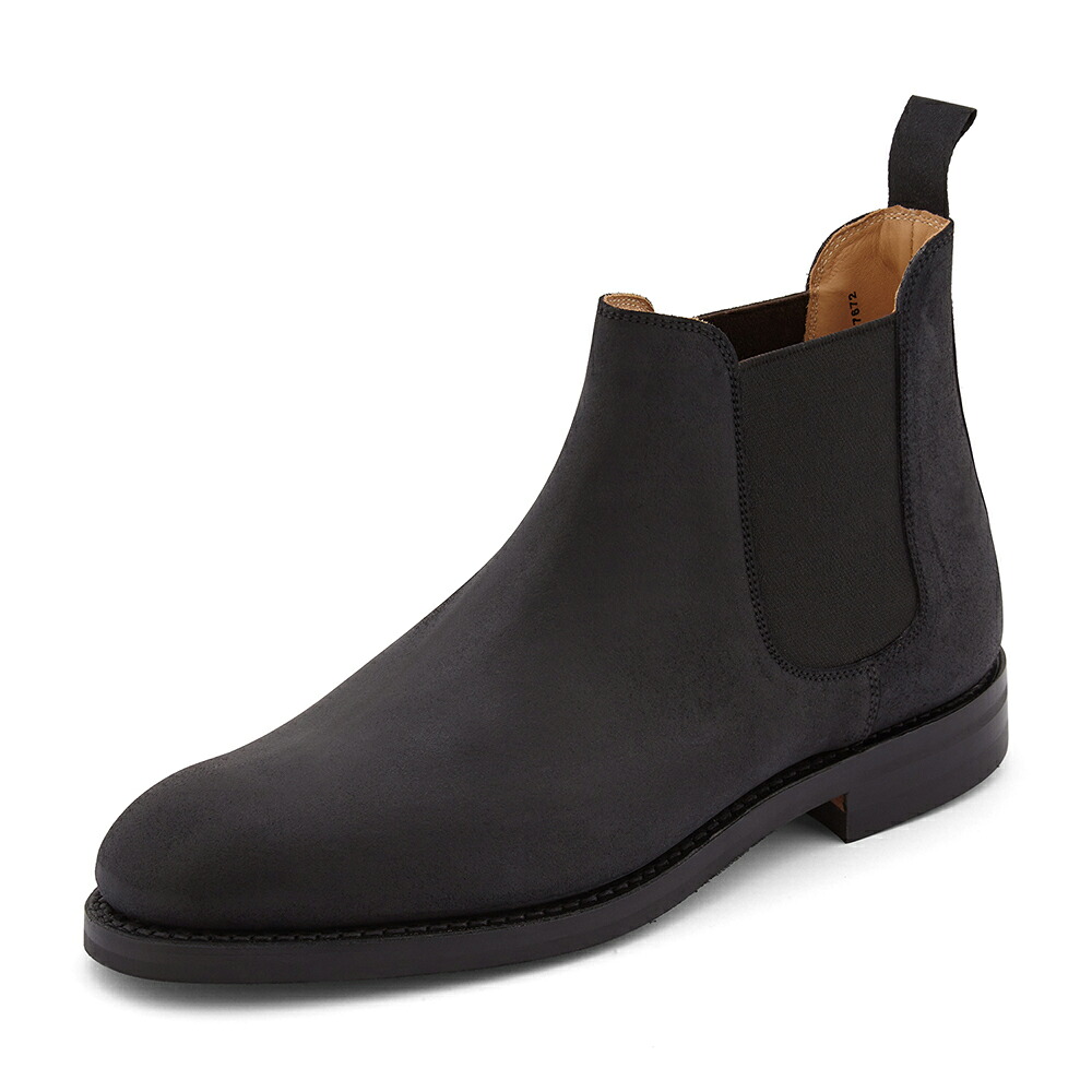 楽天市場 Crockett And Jones Chelsea 5 Suede ワイズe クロケット ジョーンズ ダービーブーツ チェルシー５スエード ブラック 黒イギリス製 革靴 Ukサイズ６ １２日本サイズ24 5cm 30 5cm ダイナイト ラバーソール くじらracing