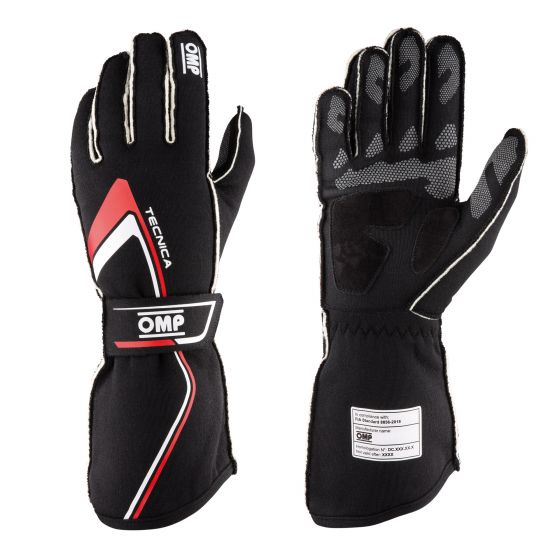 OMP オーエムピー Tecnica テクニカレースグローブ レーシンググローブ 2021年 FIA8856-2018公認 IB/772NR Black/red ブラック/レッド