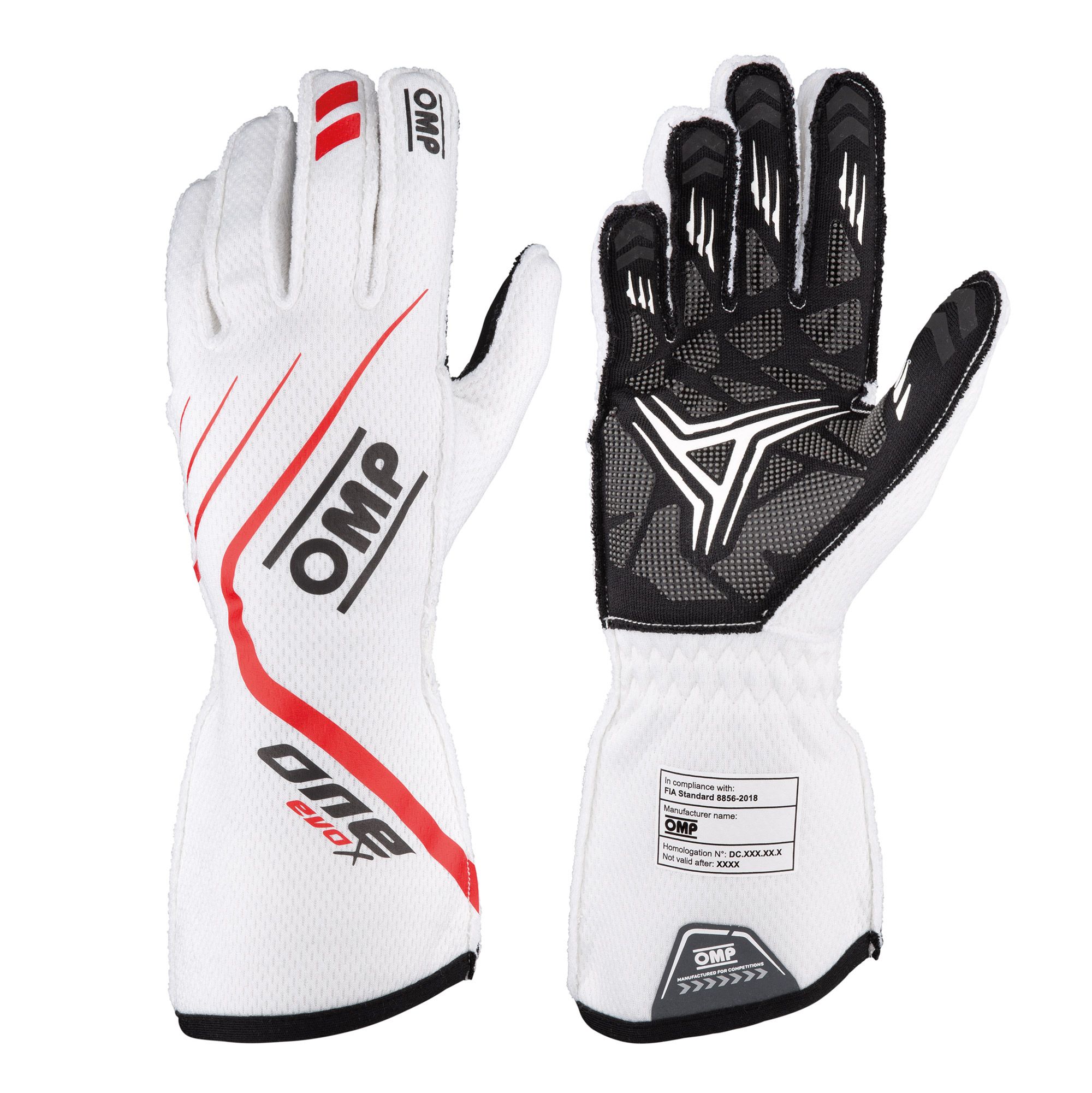 OMP オーエムピー One Evo X ワンエボ レースグローブ レーシンググローブ 2021年 FIA8856-2018公認IB/771BC White ホワイト