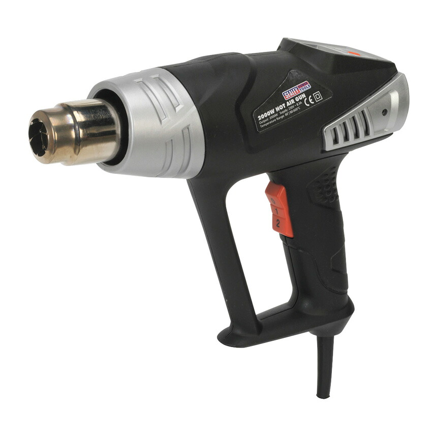 Sealey LEDディスプレイ2000W 80-600C - HS104Kとデラックスホットエアガンキット SEALEY DELUXE HOT AIR GUN KIT WITH LED DISPLAY 2000W 80-600C - HS104K