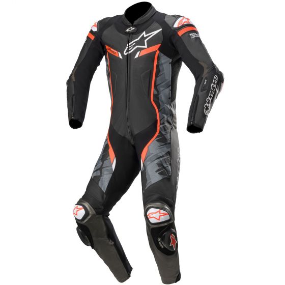Alpinestars アルパインスターズ GP Pro V2レザーオートバイスーツ - Tech Air Compontanci Black Camo / Fluro Red【2輪 バイク オートバイ 】