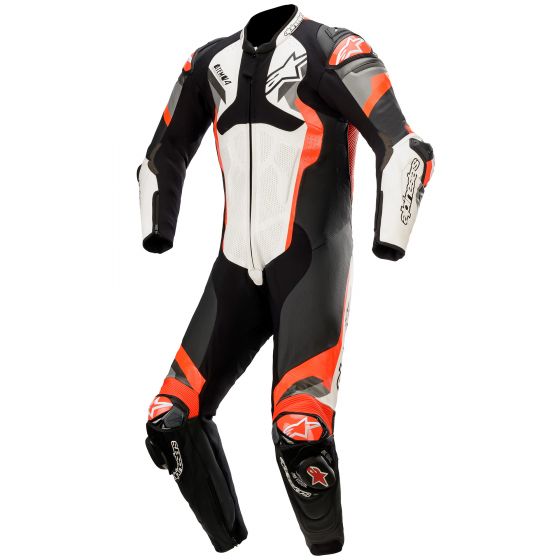 最安挑戦中 Alpinestars アルパインスターズ Atem V4レザーオートバイスーツ White / Black / Red Fluro / Grey【 オートバイ バイク 2輪 スーツ suits】