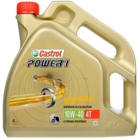 本国生産品 Castrol カストロール 電源1 4T 10W-40 【 バイク 2輪 オートバイ エンジンオイル ENGINE エンジン オイル メンテナンス 】｜くじらRacing