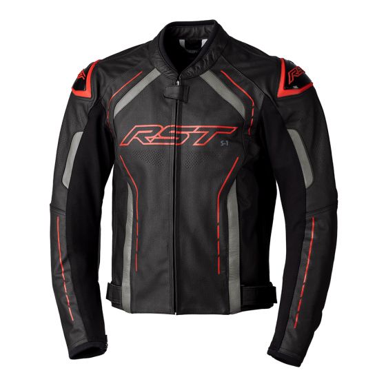 RST 2977 S1 レザーモーターサイクルジャケット Colour Black / Grey / Red 【 バイク 2輪 ジャケット かっこいい お洒落 モーターサイクル オートバイ 】