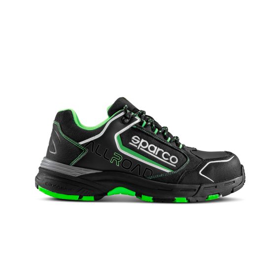 Sparco スパルコ オールロードS3 SRCセーフティシューズ カラー:Baku_(Black_/_Fluro_Green)|くじらRacing