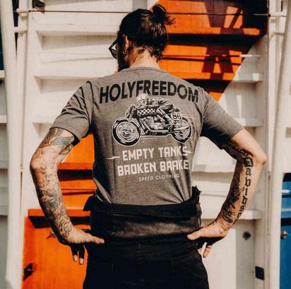 HolyFreedom ホリーフリーダム Ghostrider Grey Melange Tシャツ