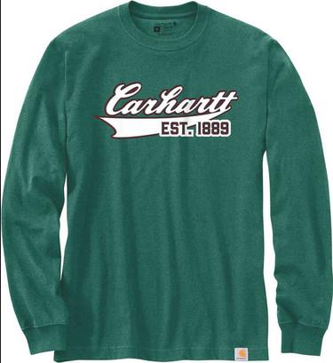 Carhartt カーハート Relaxed Fit Script Graphic 長袖シャツ カラー:ダークグリーン