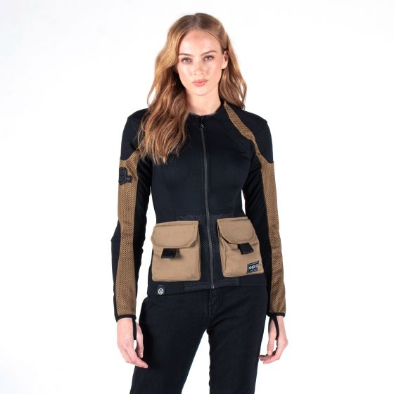 Knox ノックス Urbane Pro Women's MKII Utility Armoured Motorcycle Shirt（アーバン プロ ウィメンズ MKIIユーティリティ アーマー モーターサイクル シャツ Colour Camel 【 バイク 2輪 ジャケット かっこいい お洒落 モーターサイクル オートバイ テキスタイル 】｜くじらRacing