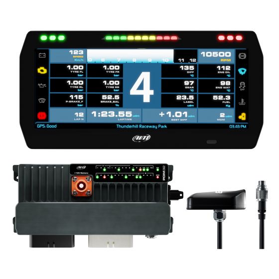AIM Motorsport エーアイエム PDM32 アドバンスド 力強さ 別れ別れ モデュール 見聞ロガー 一揃いの道具 Display Type:10 Inch-with Race Icons