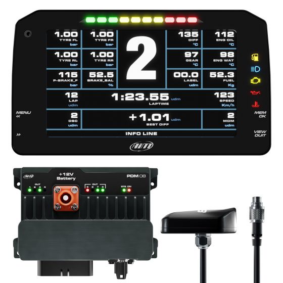 AIM Motorsport エーアイエム PDM08 アドバンスド 力強さ 別れ別れ モデュール 見聞ロガー 一揃いの道具 Display Type:6 Inch-with Road Icons