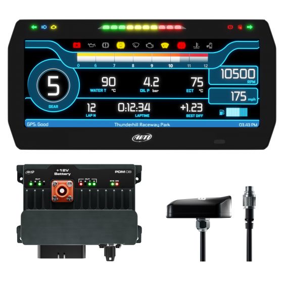 AIM Motorsport エーアイエム PDM08 アドバンスド 力強さ 別れ別れ モデュール 見聞ロガー 一揃いの道具 Display Type:10 Inch-with Road Icons
