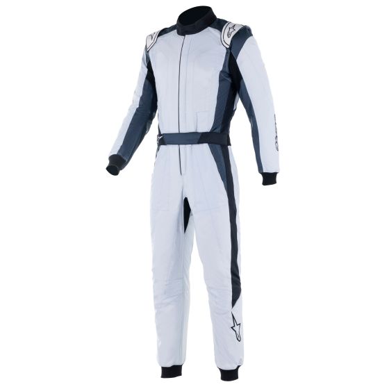 最安挑戦中 FIA8856-2018 新モデル Alpinestars アルパインスターズ GP Pro Comp V2 RaceSuit Silver / Blue / Asphalt / Black｜くじらRacing