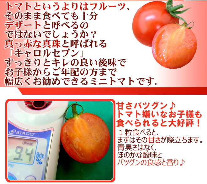 和歌山産フルーツミニトマト”キャロルセブン”約2kg