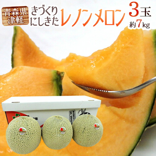 青森県 きづくり・にしきた ”レノンメロン” 秀品 超大玉3玉 約7kg以上【予約 7月下旬以降】 送料無料