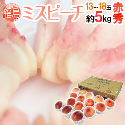 福島県産 ”ミスピーチ” 赤秀品 13～18玉 約5kg 産地箱【予約 7月下旬以降】 送料無料