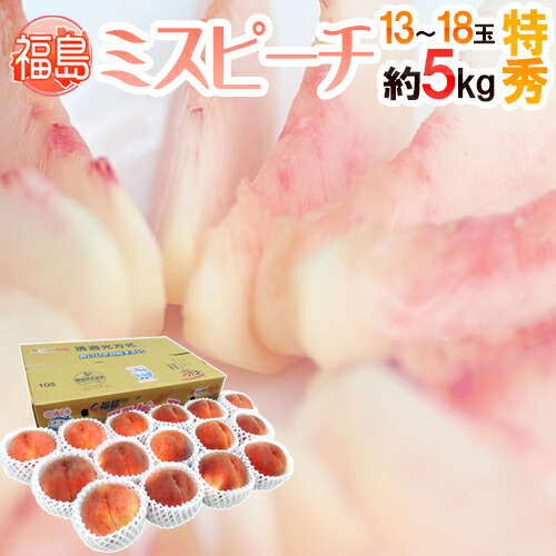 福島県産 ”ミスピーチ” 特秀品 13～18玉 約5kg 産地箱 糖度12度以上【予約 7月下旬以降】 送料無料