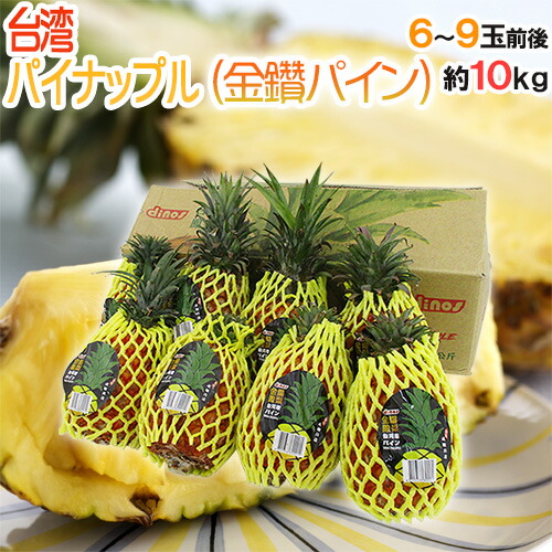 ”甘熟台湾パイン” 6～9玉前後 約10kg パイナップル/金鑚パイン/金鑚鳳梨【予約 3月以降】 送料無料