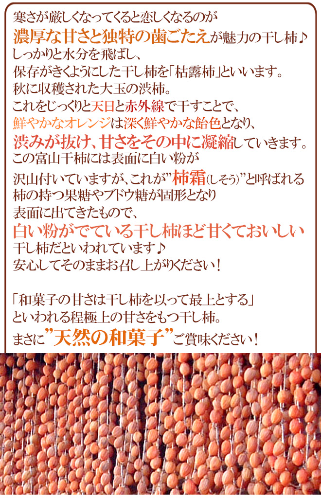 富山産 ”富山干柿” 2Lサイズ 大粒 9〜12個入 化粧箱 送料無料 ドライ