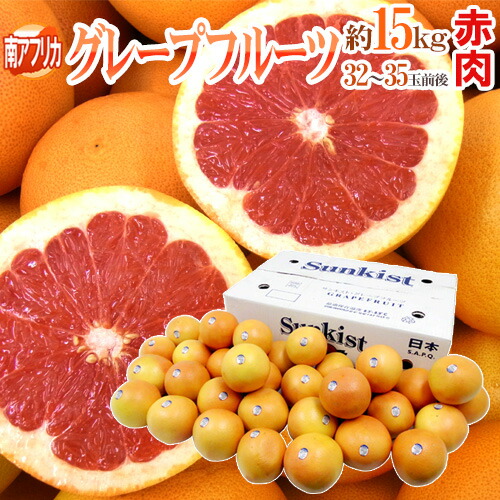 南アフリカ産 ”グレープフルーツ ルビー” 大玉32〜35玉前後 約15kg【予約 6月中旬以降】 送料無料画像