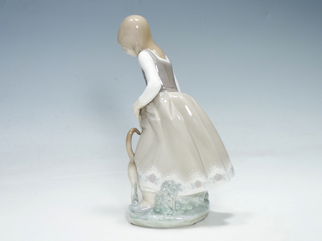 美品 LLADRO リヤドロ ネコとネズミ 陶器人形 フィギュリン インテリア