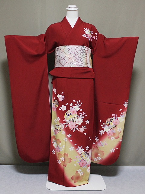 ❪7328❫ ✿ 振袖 (正絹) ✿ 楽天市場】【成人式 振袖 レンタル】RS1859 正絹 青 雲取に花と