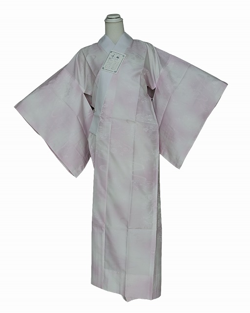 仕立上りポリエステル長地伴 M5111-05 送料無料 訳ありＭサイズ 千桜の長地伴　半衿付き 無双袖 女性用洗える長襦袢