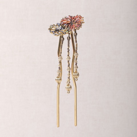 SUUの花火のかんざし M1128-01 送料無料 おしゃれな花火のかんざし 二本差しのかんざし 着物姿の髪飾りに|きものSHOPくりはら