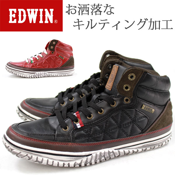 【残りわずかのアウトレット】 スニーカー ハイカット メンズ 靴 EDWIN ED-7655 エドウィン tok