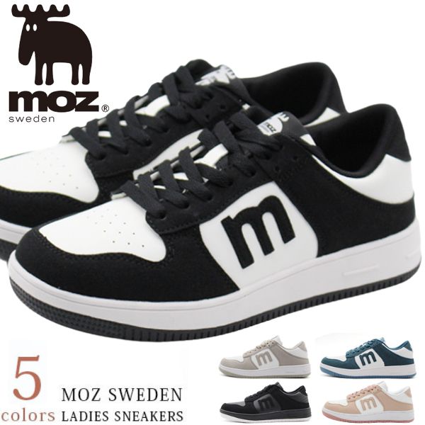 楽天市場】モズ スニーカー レディース 靴 黒 ブラック 白 ホワイト