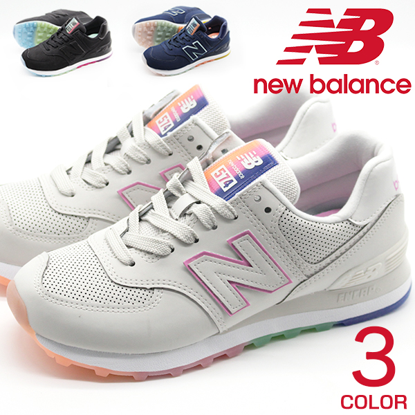 楽天市場 ニューバランス スニーカー レディース 靴 ソール カラフル 黒 ブラック おしゃれ New Balance Wl574 靴のニシムラ