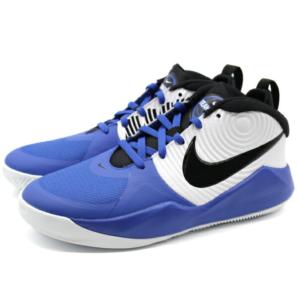 楽天市場 ナイキ スニーカー キッズ 子供 レディース 靴 ハイカット 白 ホワイト ブルー 軽量 軽い Nike Team Hustle D 9 Aq4224 父の日 靴のニシムラ