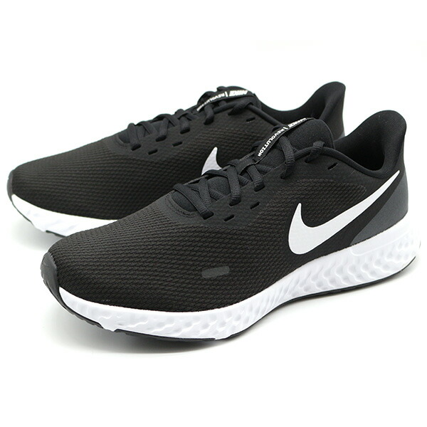 楽天市場 ナイキ スニーカー メンズ 靴 黒 ブラック 軽量 ワイズ 4e 幅広 Nike Revolution 5 4e Bq6714 父の日 靴のニシムラ