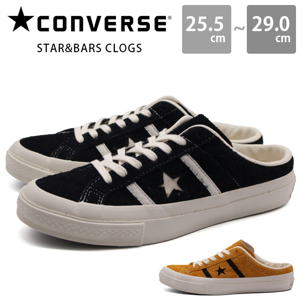 コンバース サンダル クロッグサンダル メンズ スニーカー メンズ 靴 クロッグサンダル Clogs靴 黒 ブラック Star Bars コンバース クラシック Converse Clogs スエード ミュールパターン スター バーズ
