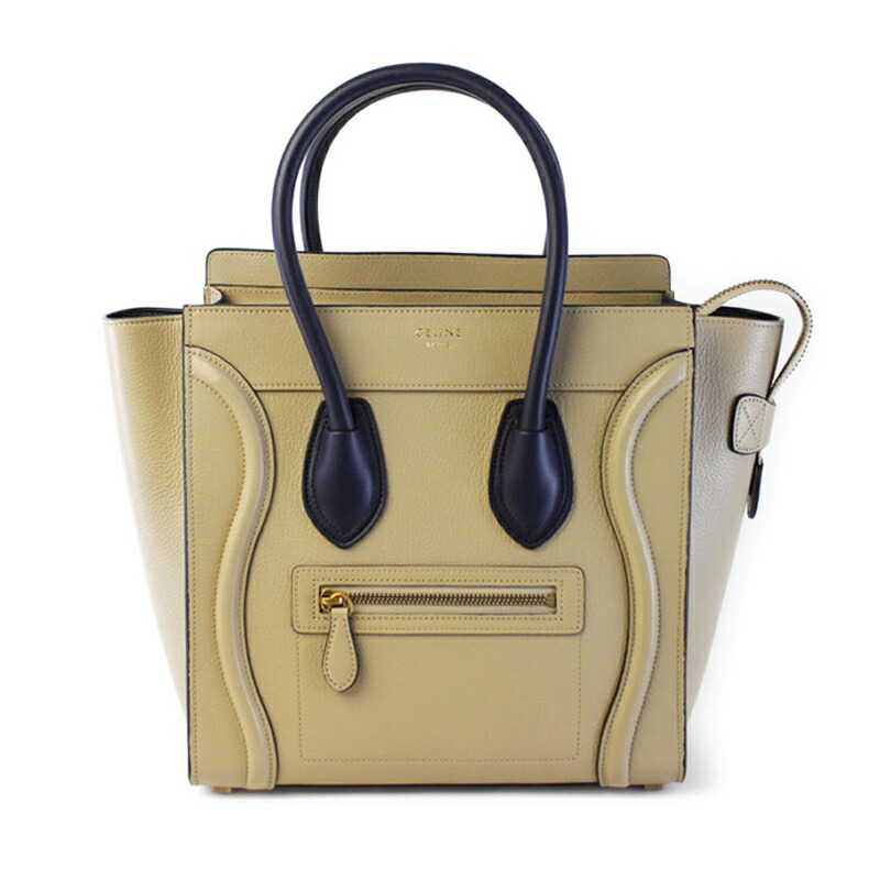 CELINE セリーヌ ラゲージ ミニ ハンドバッグ CELINE セリーヌ ラゲージミニ ハンドバッグ キャンバス/カーフ