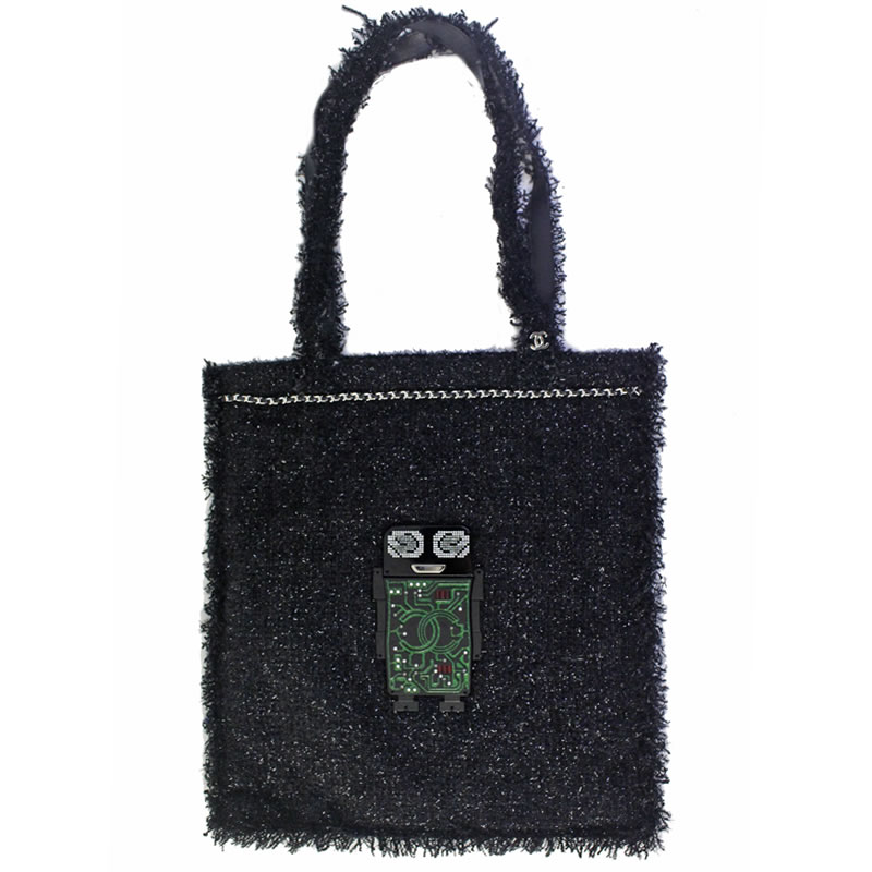 【本物保証】 【京都屋質店】 【CHANEL シャネル】 ロボット　ココマーク　ブラック　ツイード　トートバッグ　A94646 【中古】【PAWN SHOP】【質屋出品】【3】
