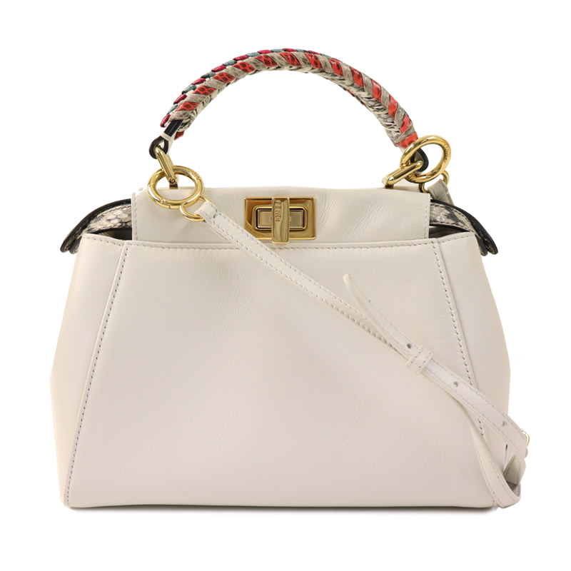 【本物引きうける】 【京都屋質店】【FENDI フェンディ】ピーカブー ミニ スモール ミニピーカーブー 2WAYショルダーバッグ パイソン 8BN244 A6L8 F170C 【中古】【PAWN SHOP】【一六銀行見せびらかす】【3】 2way・3wayバッグ-バッグ-レディースバッグ