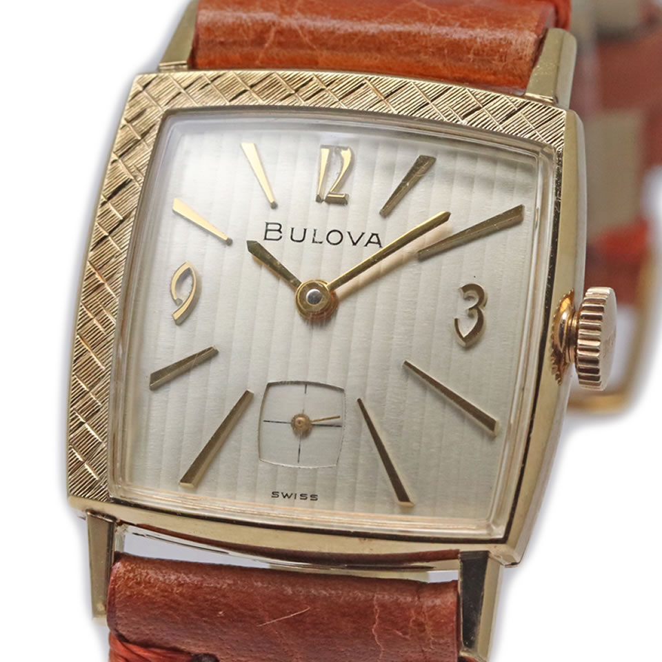 BULOVA　Vintage Gents Dress Watch Cal.10CL Swiss Watch ブローバ スクエア Cal.10CL 1960年代 オーバーホール済み 【中古】【PAWN SHOP】【質屋出店】 【本物保証】 【京都屋質店】
