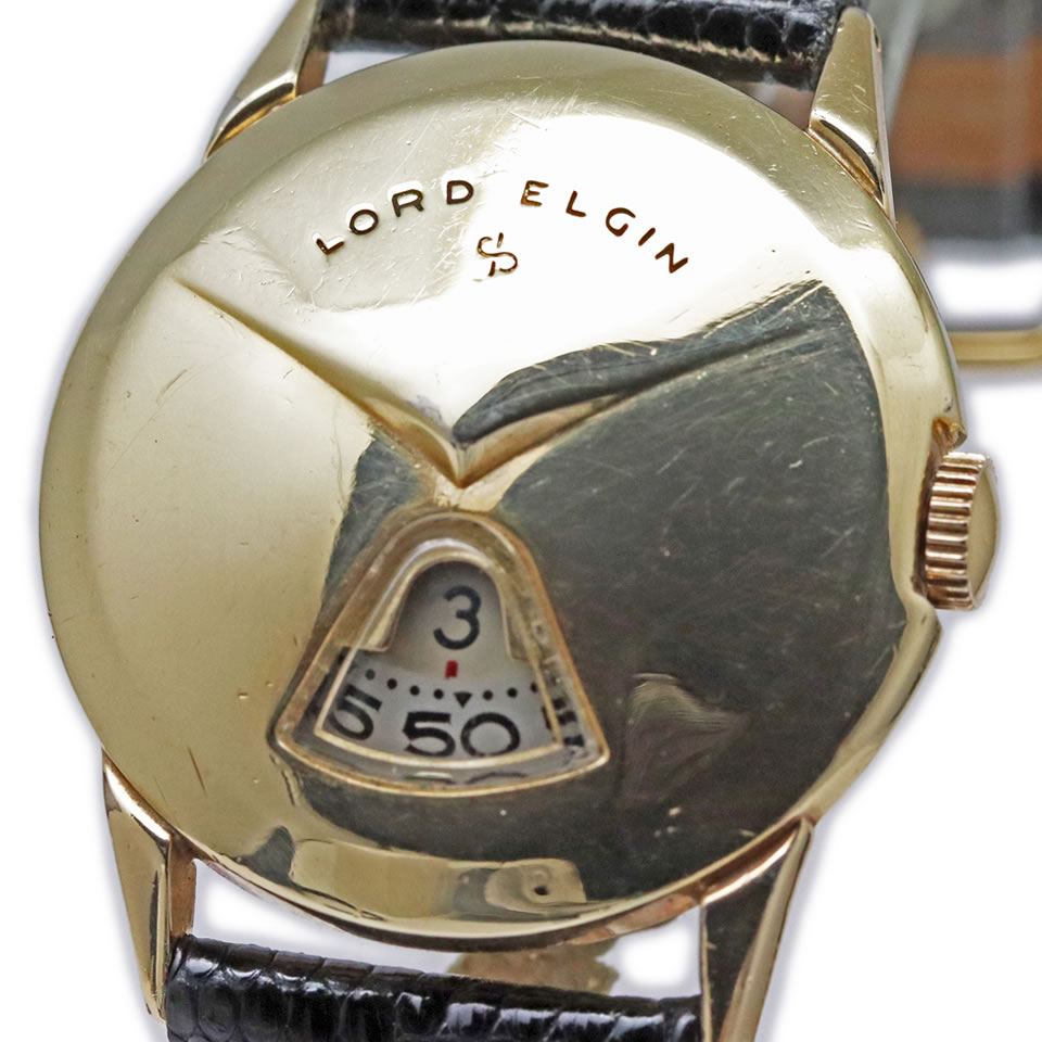 ★1950年代★ロードエルジン◆メンズ腕時計◎鉄仮面★ジャンプアワー★ロカビリー エルジン LORD ELGIN 鉄仮面 DIRECT READING/JUMP HOUR WATCH