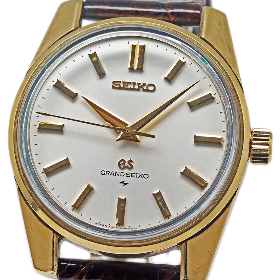 GRAND SEIKO 44GS CAP GOLD 4420-9990 Vintage地びたセイコー 44GS 旗がしらゴールド 4420-9990 1967年8月製 検査と修理済み アンティーク ヴィンテージ【ブランド名ウオッチ】【PAWN SHOP】【一六銀行下位区分】【本物引きうける】【京都屋質店】