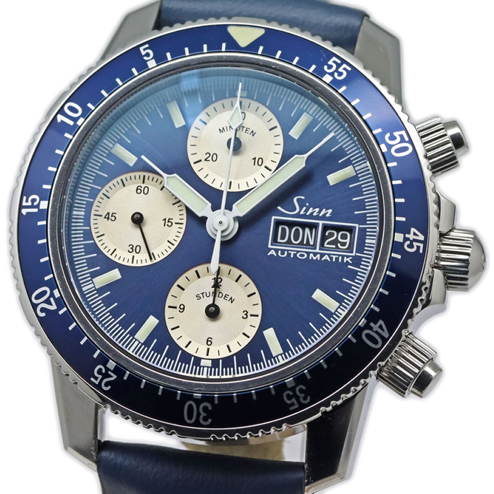 SINN 103.A.SA.Bジン (SINN) 103.A.SA.B 地球制限事項500本 クロノグラフ 自動小銃巻 ETA Valjoux 7750【中古品】【PAWN SHOP】【一六銀行下位区分】