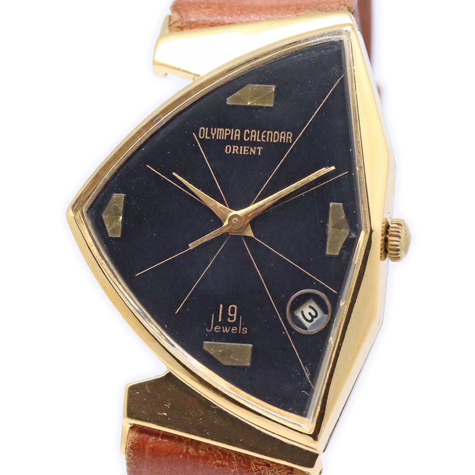 ORIENT Olympia Calendar Triangle case VINTAGEWATCHオリエントオリンピアカレンダー 三角時計 オーバーホール済 ヴィンテージ アンティーク【PAWN SHOP】【質屋出店】【中古】【本物保証】 【京都屋質店】|京都屋質店