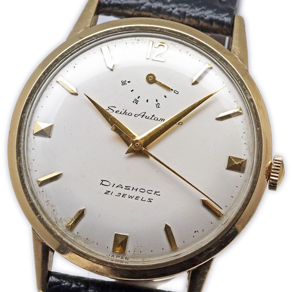 Seiko Early Automatic Power Indicator J14003 (キロカロリー.11A)セイコー 表示計器 14003 14KGF容れもの 1958年製 検査と修理済み アンティーク ヴィンテージ 【ブランド名ウオッチ】【一六銀行下位区分】【本物引きうける】【京都屋質店】 腕時計-メンズ腕時計