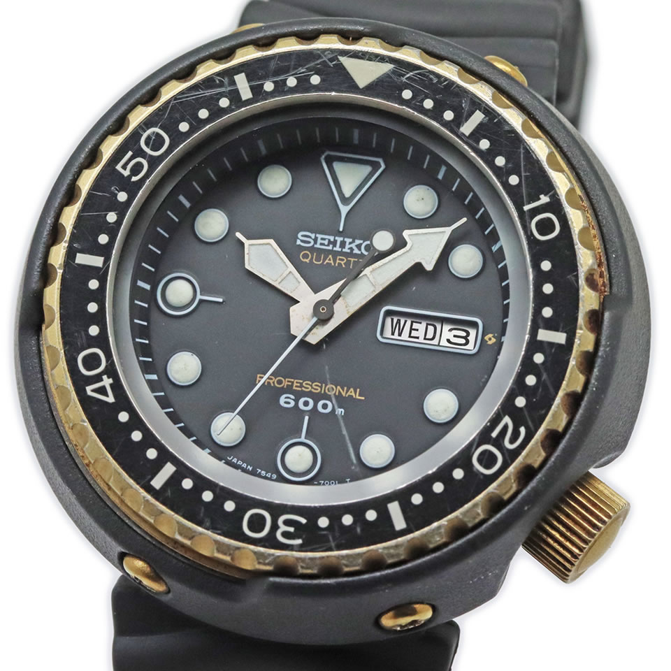 Seiko golden tuna 7549-7009 600m titanium dive watchセイコー 職業的 ダイバー 600m 7549-7009【ブランド名ウォッチ】【PAWN SHOP】【一六銀行下位区分】【本物引き受ける】 【京都屋質店】