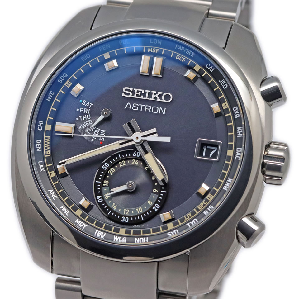 おトク SEIKO Astron SBXY003 Men's Watch, Solar Radio Lineセイコー