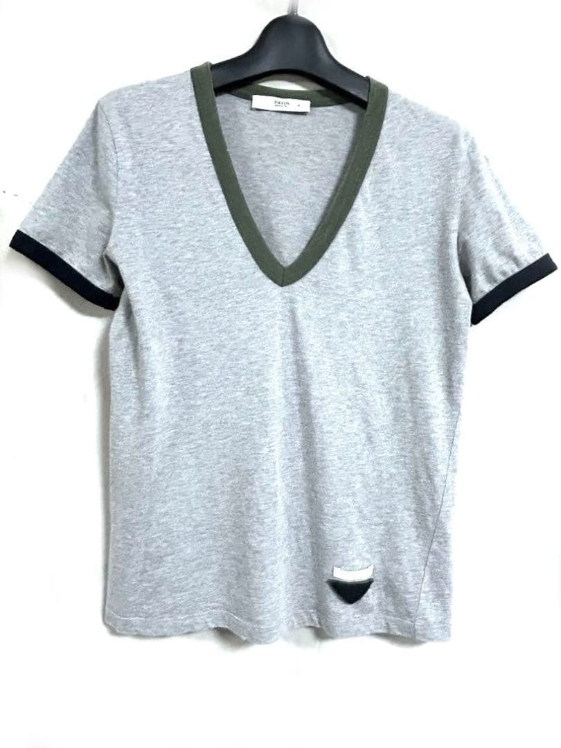 楽天市場】【新品同様】PRADA プラダ クロップド丈 Tシャツ ロゴ