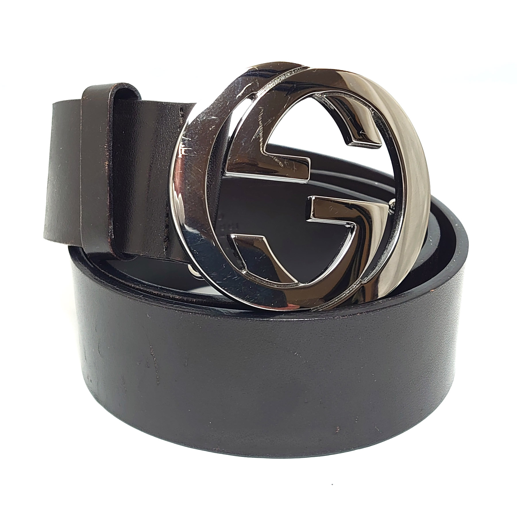 【美品】グッチ Gバックル リバーシブルベルト ゴールド ブラック ブラウン リバーシブル ベルト（スクエアG バックル） ・ブラック