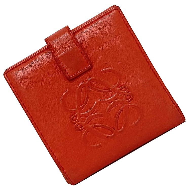 【箱あり】ロエベ 折り財布 バーティカルウォレット ミディアム オレンジ LOEWE ロエベ （LOEWE） アナグラム バーティカル ウォレット