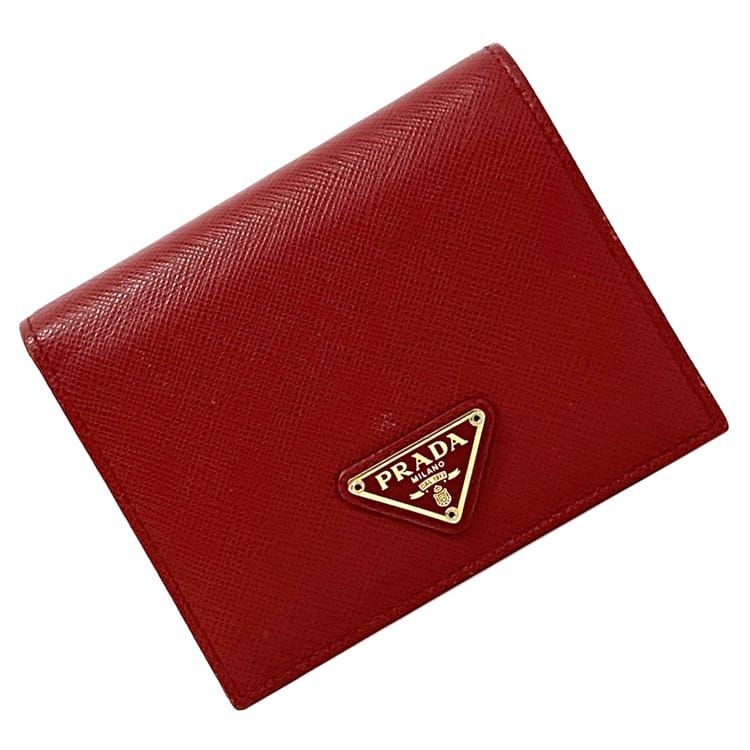 【新品未使用・箱&ショッパー付】プラダPRADA 二つ折り財布　1MV204 全日本送料無料 ブラック 2つ折り財布(小銭入れ付き) プラダ