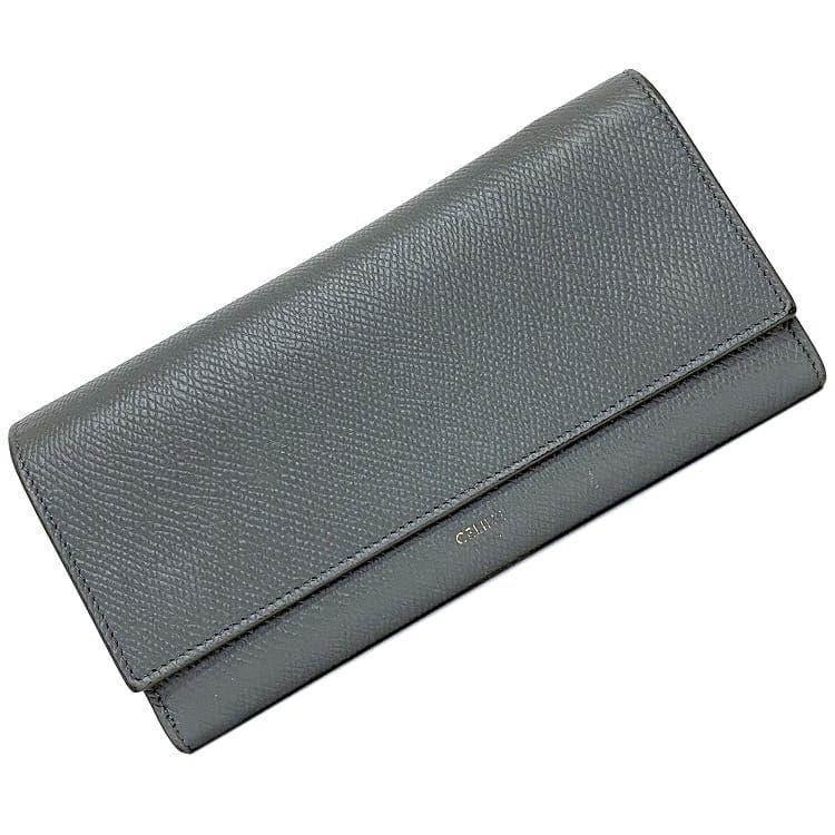 セリーヌ レザー ラージ フラップウォレット ボルドー 10B563BEL CELINE - セリーヌ レザー ラージ フラップウォレット ボルドー